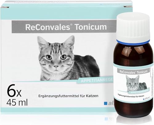 alfavet ReConvales Tonicum Katze, 6 x 45ml, appetitanregendes Ergänzungsfuttermittel zur Rekonvaleszenz und bei Untergewicht von Alfavet