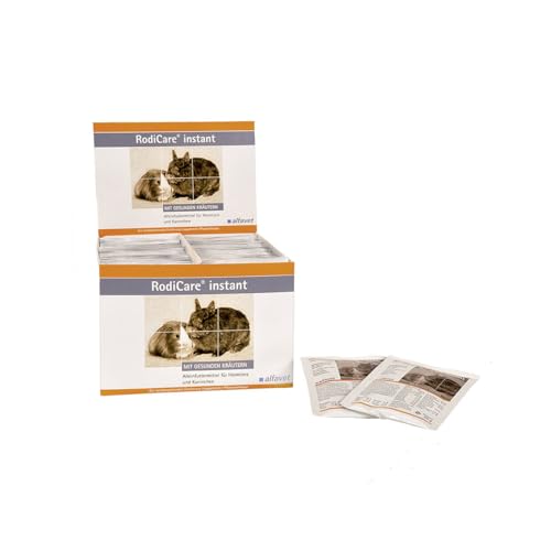 alfavet RodiCare instant | 30er Pack | 30 x 20 g | Pulverförmiges Alleinfuttermittel für Zwergkaninchen, Meerschweinchen, Degus und Chinchillas | Spezielle Kräutermischung von Alfavet