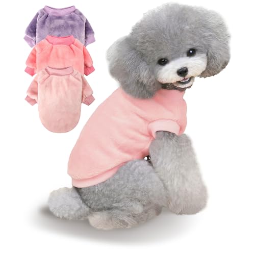 Algudbilt Hundepullover für kleine Hunde, Jungen, Mädchen, XS, Hunde- und Katzen-Shirts, Winterkleidung, Sweatshirt, Welpenmantel, Bekleidung (Violett-Rosa, Größe M) von Algudbilt