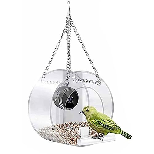 Aliaga Smart Bird House Pet Feeder Acryl mit Kamera Home Pet Bird Feeder Transparent 1080P HD Einfache Installation A von Aliaga