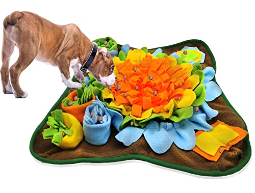 Hunde-Schnüffelmatte, Haustier-Futtermatte, Welpen, Schnüffelunterlage, interaktives Puzzle-Spielzeug für mehrere Rassen, fördert natürliche Futtersuche, Training und Stressabbau, Orange von Alibuy