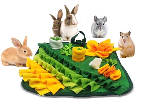 Kaninchen-Futtermatte, Hasen-Schnüffelmatte für Kleintiere, Puzzle, Spielzeug, Haustiere, interaktive Fütterungsmatte für Meerschweinchen, Igel, Chinchilla, Welpen (Grün, S) von Alibuy