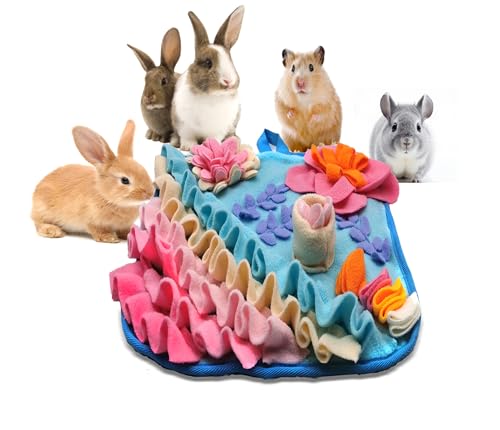 Kaninchen-Futtermatte, Hasen-Schnüffelmatte für Kleintiere, Puzzle, Spielzeug, Haustiere, interaktive Fütterungsmatte für Meerschweinchen, Igel, Chinchilla, Welpen (Rosa, S) von Alibuy