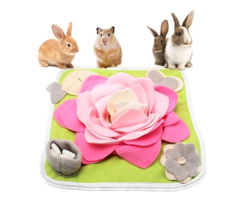 Kaninchen-Futtermatte, Schnüffelmatte für kleine Tiere, Hasen-Puzzle, Spielzeug, Haustiere, interaktive Fütterungsmatte für Meerschweinchen, Igel, Chinchilla, Welpen (Rosa) von Alibuy