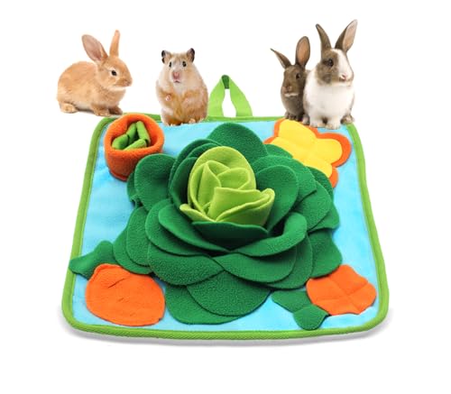 Kaninchen-Futtermatte, Schnüffelmatte für kleine Tiere, Hasen-Puzzle, Spielzeug, Haustiere, interaktive Fütterungsmatte für Meerschweinchen, Igel, Chinchilla, Welpen (grün) von Alibuy