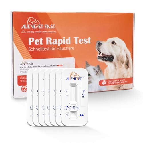 AlievePet 7 Tests Giardien Schnelltest Hund & Katze - Giardien-Test zuverlässig als Test bei Darmparasiten und Durchfall - Für Hunde & Katzen bei Giardia von AlievePet