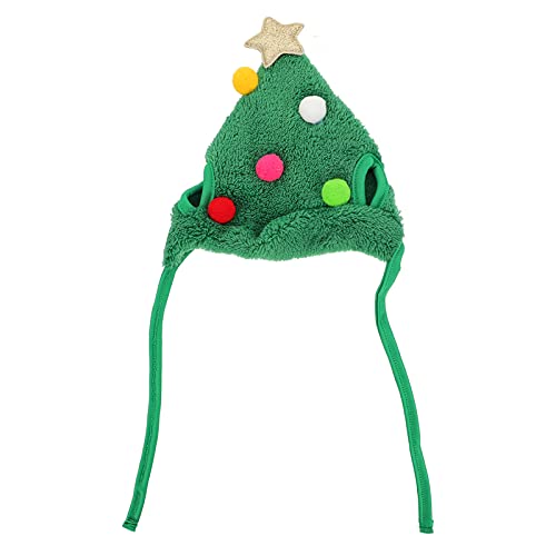 Alipis 1 STK Haustier Weihnachtsmütze Haustierhut Krippenzubehör Party-hundekopfschmuck Kostüm Hut Hund Verstellbare Hund Santa Hütte Hund Kostüm Hut Polyester Stirnband Weihnachtsbaum von Alipis