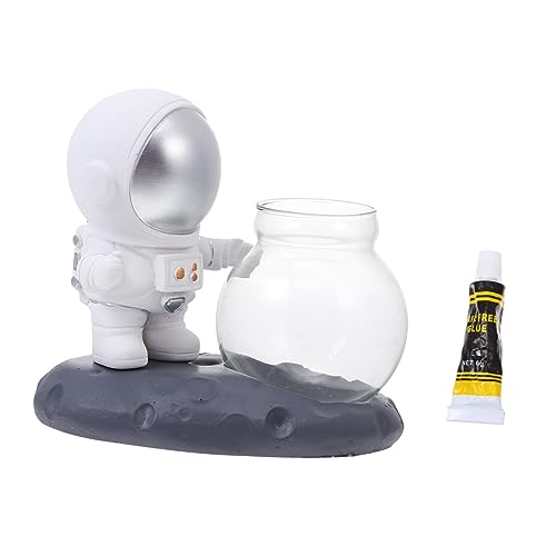 Alipis 1 Satz Astronauten-Hydrokultur bürodeko büro Dekoration Einzigartiger Blumentopf Aquarium-Ornamente Spielzeug Platz Blumentöpfe Pflanztopf Astronautenvase Glasvase Ornament Harz von Alipis