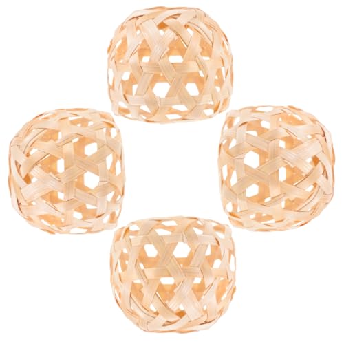 Alipis 4pcs Lob Papagei Biss Spielzeug Weide Rattan Bälle Wohnaccessoires Papagei Kauspielzeug Natürliche Weidenkugeln Sittich Kauspielzeug Braun Holzkugel Dekor Vogelspielzeug Weihnachtsstock Bambus von Alipis