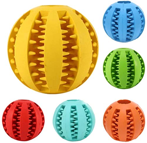 Alivisa 6 Satz Hundekugel Spielzeug Gummi-Hundenahrungsmittelkugel Zahnreinigung Sportbälle Sets Fetch Interactive Spielzeug für kleine Hunde Farbe Sortiert,6PCS von Alivisa