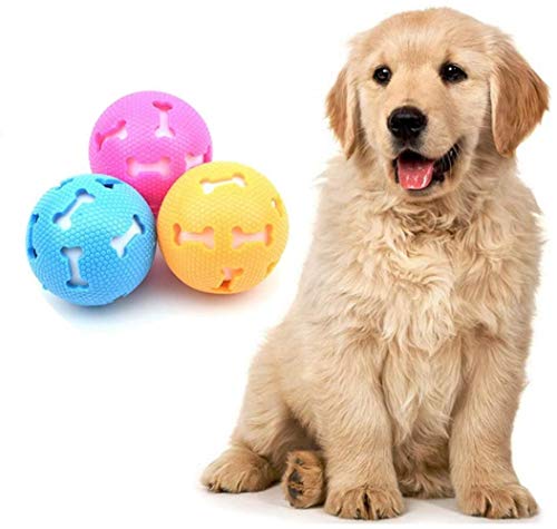 Alivisa Hund Gummi Chew Spielzeug Set Hundekugel Spielzeug, Hundeknochen-Spielzeug Hund saubere Zähne Seil Eva für Puppy Small Medium Large Hunde,A4-7.6cm von Alivisa