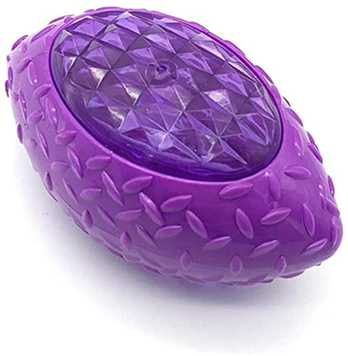 Alivisa Hund Rugby Ball Hundespielzeug Squeaky Ball Hundespielzeug Gummibiss Resistant Play Ball Interactive Zahnreinigung Pet Ball (Grün),Lila von Alivisa