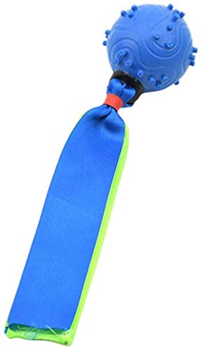 Alivisa Hundespielzeug quietschende Bälle, Indestructible Weiche Latex Chew Zahnreinigung Spielzeug Hund mit Band Griff für Small Medium große Hunde,Blau von Alivisa