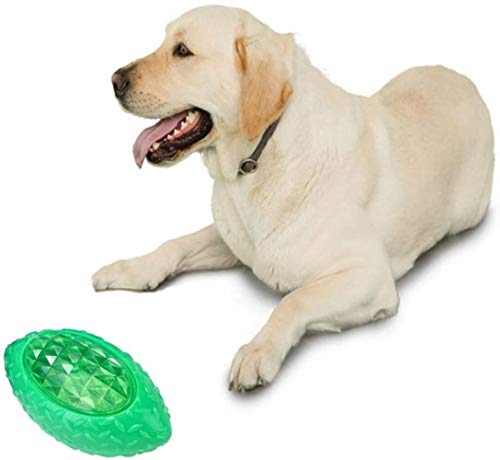 Alivisa LED-Blitz-Kugel-Hundespielzeug leuchten Hundebälle quietschend Spielzeug Durable Dog Chew Spielzeug Balls Hundespielzeug Interactive Ball für Small Medium Large Hunde,Grün von Alivisa