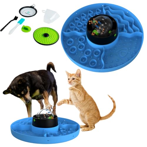 8 in 1 Multifunktionaler Hund Slow Feeder - Interaktive Hundepuzzles für große Hunde & kleine Haustiere, Futterspenderspiel zur Bereicherung & Gehirnstimulation, Schnüffelmatte Hund fördert natürliche von All things intelligent