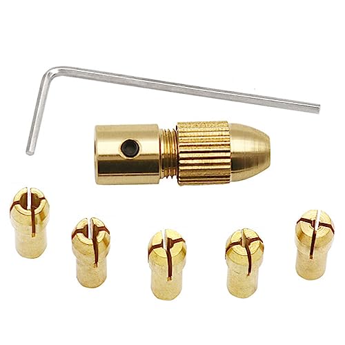 Allayu 7 Teile/Satz Messing Mini Bohrer Spannzange Tragbare Professionelle Ersatz Abnehmbare Holzbearbeitung Bohrer Schleiffutter Werkzeug, 2mm von Allayu