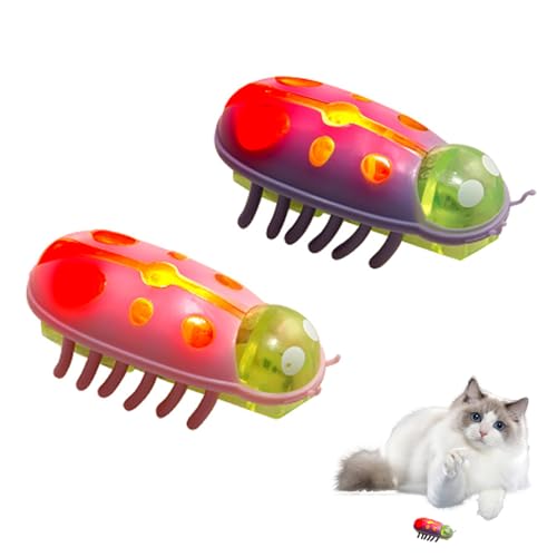 Allayu Interactive Cat Toy Substitutes for Endless Entertainment Mini Beetles Electric Insect Cat (Lilagrün + Leuchten) von Allayu