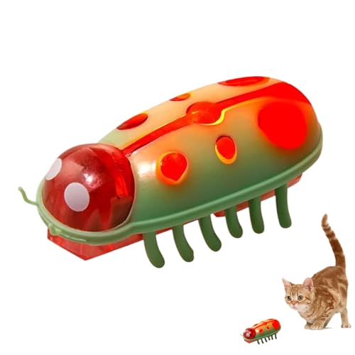 Allayu Interactive Cat Toy Substitutes for Endless Entertainment Mini Beetles Electric Insect Cat (Rot und Grün) von Allayu