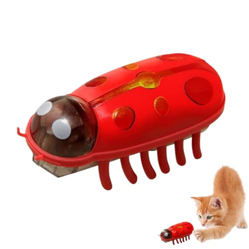 Allayu Interactive Cat Toy Substitutes for Endless Entertainment Mini Beetles Electric Insect Cat (Rot und Schwarz) von Allayu