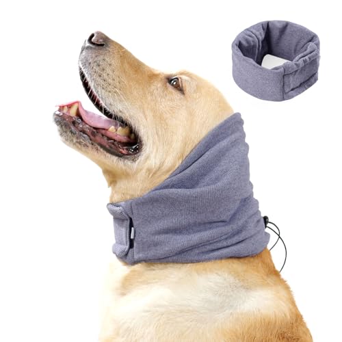 Allayu Ohrenschützer für Hunde, Baumwolle und Polyesterfaser für Komfort, Hunde Ohrenschützer, Lärmschutz, Stoff, Hunde Snood Gehörschutz, A, L 45 60cm von Allayu