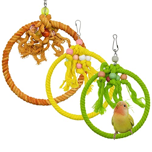 Allazone 3 Stück Vogelspielzeug, Bird Parrot Toys, Vogel Papagei Spielzeuge, Vogelschaukel Schaukel, Sitzstangen für Vögel Spielzeug Vogel Papagei Schaukel Spielzeug von Allazone