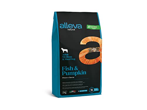 ALLEVA - Alleva Natural Trockenfutter mit Fisch & Kürbis - Hundefutter - Medium/Maxi - Trockenfutter 2 kg-Beutel von Alleva