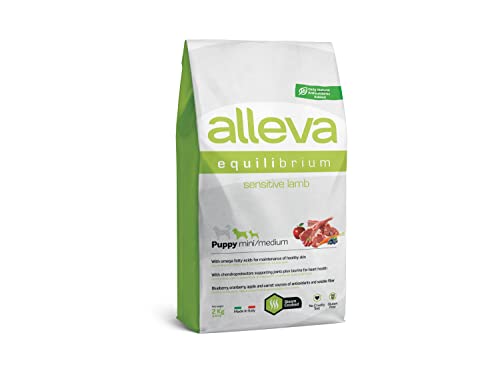 ALLEVA - Trockenfutter mit Lamm Empfindliche Verdauung - Equilibrium Sensitive - Welpenfutter - Mini/Medium - 2kg-Beutel von Alleva