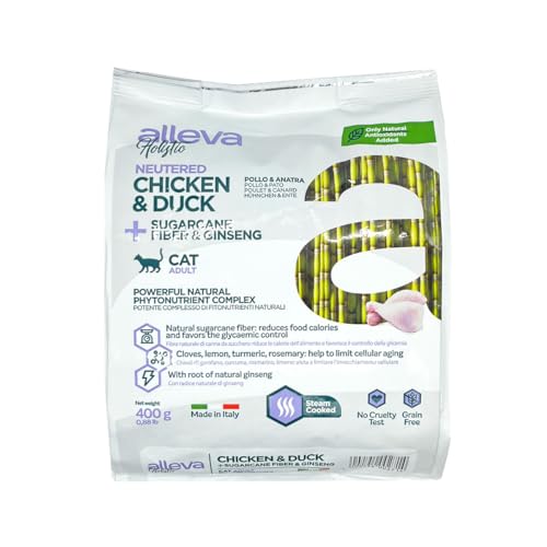 Alleva Holistic Chicken & Duck + Kork Fiber & Ginseng - Neutered (Erwachsene) 400 g von Alleva