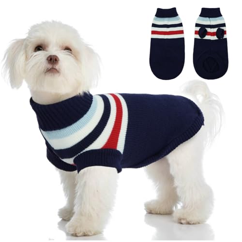 Allroaring Hundepullover, mittelgroße Hundepullover, Hundepullover, Sweatshirt, Winter, Herbst, Jungen, Mädchen, warme Hundekleidung, Marineblau, Größe M von Allroaring