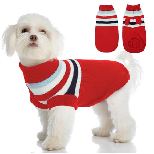 Allroaring Hundepullover, mittelgroße Hundepullover, Hundepullover, Sweatshirt, Winter, Herbst, Jungen, Mädchen, warme Hundekleidung, Rot, Größe M von Allroaring