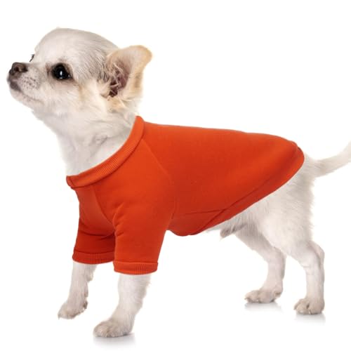 Allroaring Sweatshirt für kleine Hunde, einfaches Haustier-Fleece-Sweatshirt, leichter Haustierpullover, warmer Hundepullover, weiche Welpenkleidung, Winter-Doogie-Kleidung, Katzenbekleidung (Größe S, von Allroaring