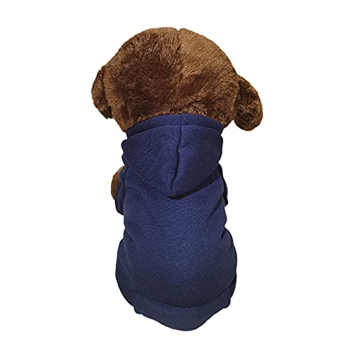 Hunde-Kapuzenpullover aus Fleece für kleine und mittelgroße Hunde, warmer Hundepullover, Winterwelpenkleidung, mittelgroße Katzenbekleidung, Hundemantel, Hunde-Fleece-Sweatshirt, Blau, Größe L von Allroaring