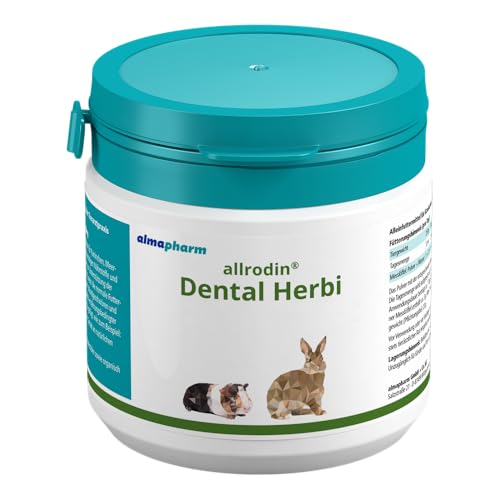 almapharm allrodin Dental Herbi | 60 g | Ergänzungsfuttermittel für Kaninchen, Meerschweinchen und Hamster | Kann den Ausgleich ernährungsbedingter Mängel unterstützen von almapharm