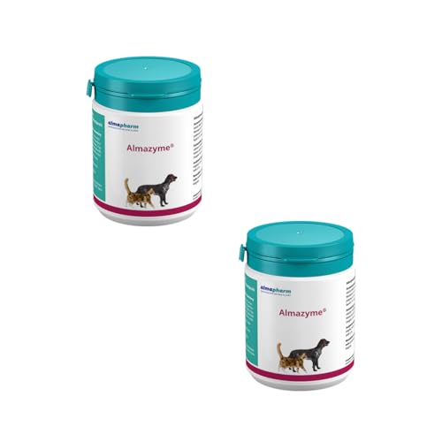 almapharm Almazyme Pulver | Doppelpack | 2 x 120 g | Ergänzungsfuttermittel für Hunde und Katzen | Vitalstoffe zur Unterstützung von almapharm