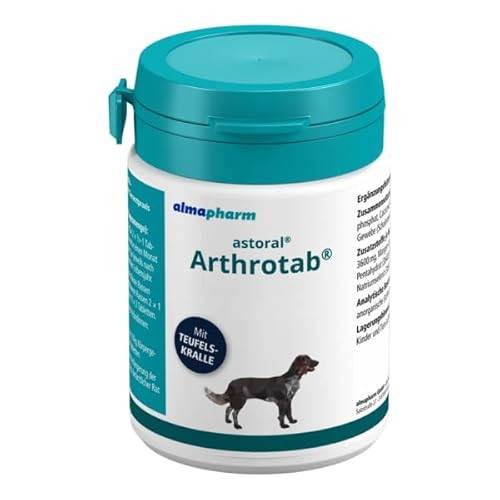 Almapharm Arthrotab | 160 Tabletten | Ergänzungsfuttermittel für Hunde | Zur Förderung der Gelenksfunktionen | Mit Teufelskralle, Brennnessel, Löwenzahn, Zink und Selen von almapharm