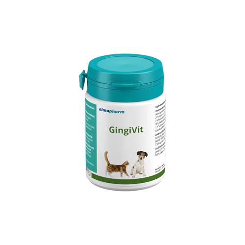 almapharm GingiVit | 30 Tabletten | Ergänzungsfuttermittel für Hunde und Katzen | Zur Unterstützung des Zahnfleischs, und der Mundschleimhaut von Almapharm