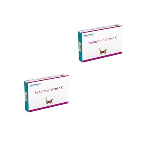 almapharm Sedarom direkt K | Doppelpack | 2 x 72 Tabletten | Ergänzungsfuttermittel für Katzen | Zur Unterstützung des Nervenstoffwechsels zur Stressabschirmung von Almapharm