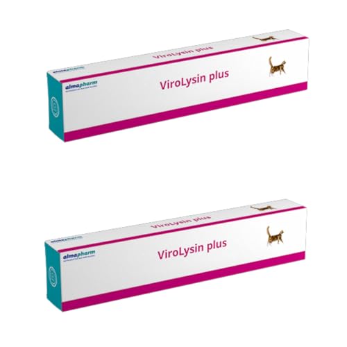 almapharm ViroLysin Plus | Doppelpack | 2 x 30 g | Ergänzungsfuttermittel für Katzen | Paste zum eingeben in das Maul | Vitalstoffe von almapharm