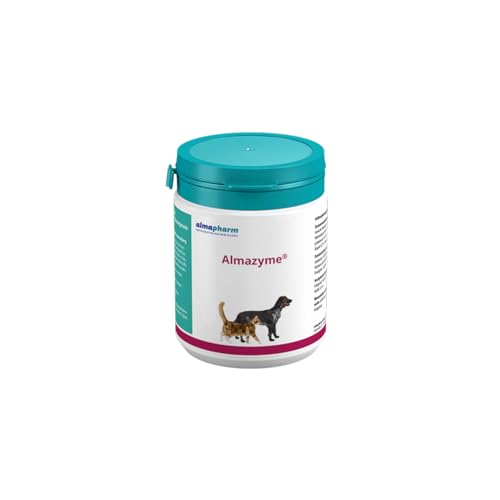 almapharm Almazyme Pulver | 120 g | Ergänzungsfuttermittel für Hunde und Katzen | Vitalstoffe die zum optimalen Nahrungsaufschluss für Hunde und Katzen beitragen können von almapharm