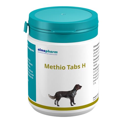 Almapharm Methio Tabs H | 125 Stück | Diät-Ergänzungsfuttermittel für Hunde | Zur Unterstützung der Auflösung von Struvitsteinen von almapharm GmbH + Co. KG