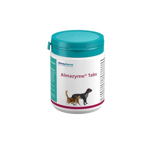 almapharm Almazyme | 125 Tabs | Ergänzungsfuttermittel für Hunde und Katzen | Bei unzureichender Verdauung | Bei exokriner Pankreasinsuffizienz… von almapharm