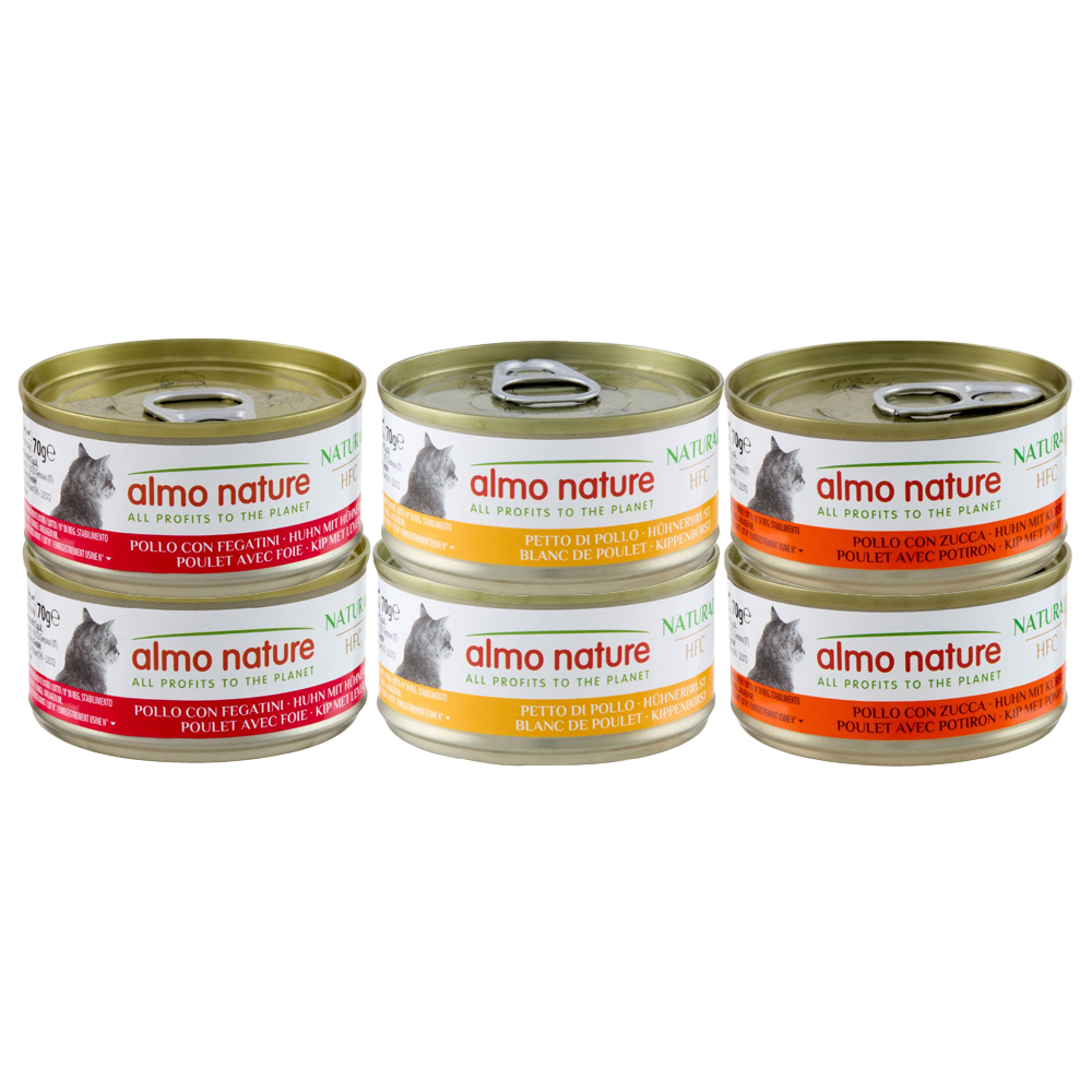 12 + 6 gratis! 18 x 70 g Almo Nature HFC - Natural Mixpaket mit Huhn 12 + 6 gratis! 18 x 70 g Almo Nature HFC - Natural Mixpaket mit Huhn von Almo Nature 70g