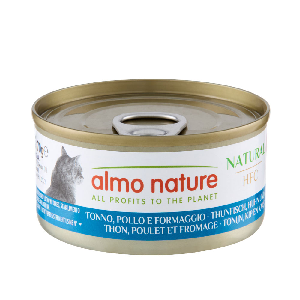 12 + 6 gratis! 18 x 70 g Almo Nature HFC - Natural Thunfisch, Huhn & Käse 12 + 6 gratis! 18 x 70 g Almo Nature HFC - Natural Thunfisch, Huhn & Käse von Almo Nature 70g