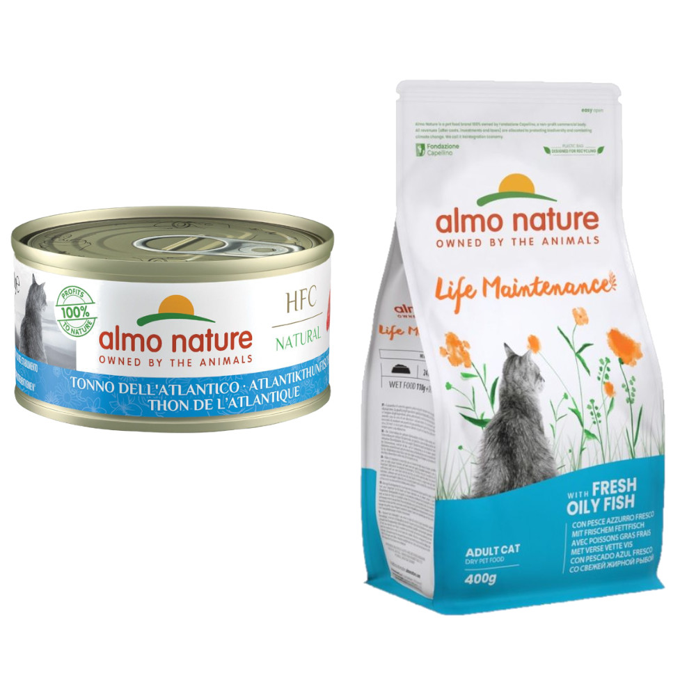 6 x 70 g Almo Nature HFC Natural + 400 g Holistic Nassfutter zum Sonderpreis! - 6 x 70 g Atlantikthunfisch + 400 g Holistic Fettfisch & Reis 6 x 70 g Almo Nature HFC Natural + 400 g Holistic Nassfutter zum Sonderpreis! - 6 x 70 g Atlantikthunfisch + 400 g Holistic Fettfisch & Reis von Almo Nature 70g