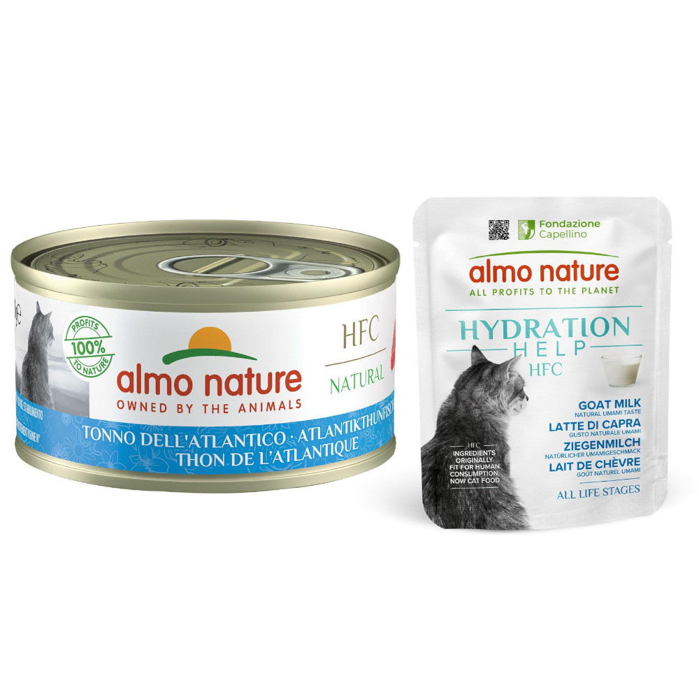 6 x 70 g Almo Nature HFC Natural + 6 x 50 g Hydration Help zum Sonderpreis! - Atlantikthunfisch + Ziegenmilch 6 x 70 g Almo Nature HFC Natural + 6 x 50 g Hydration Help zum Sonderpreis! - Atlantikthunfisch + Ziegenmilch von Almo Nature 70g
