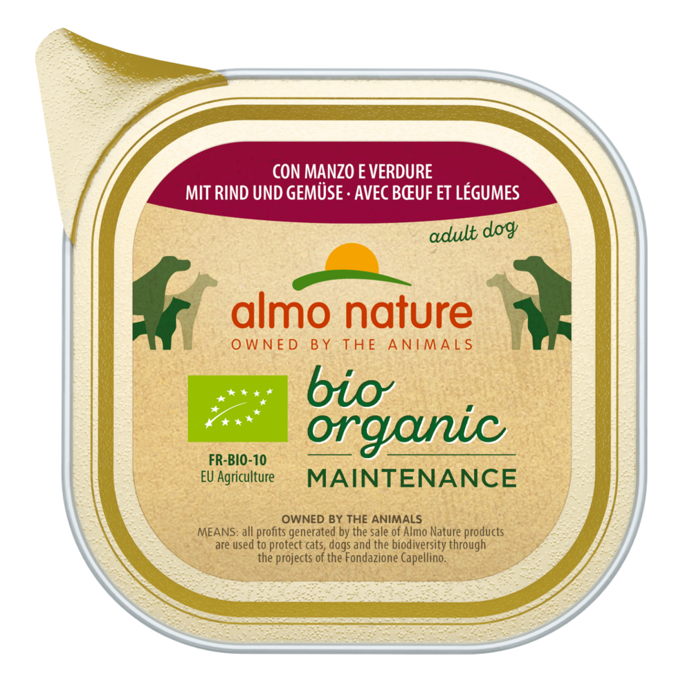 6 x 100 g Almo Nature BioOrganic Maintenance zum Sonderpreis! - mit Bio Rind & Bio Gemüse von Almo Nature BioOrganic