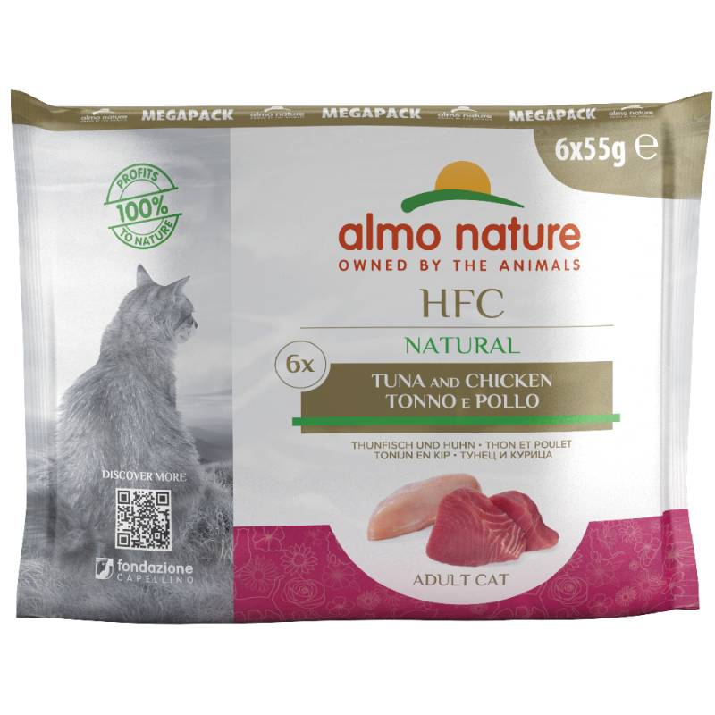 Sparpaket Almo Nature HFC Natural Pouch 12 x 55 g  - Thunfisch und Huhn von Almo Nature HFC