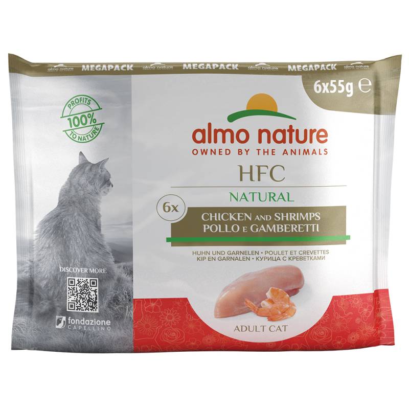 Sparpaket Almo Nature HFC Natural Pouch 24 x 55 g  - Huhn & Garnelen von Almo Nature HFC