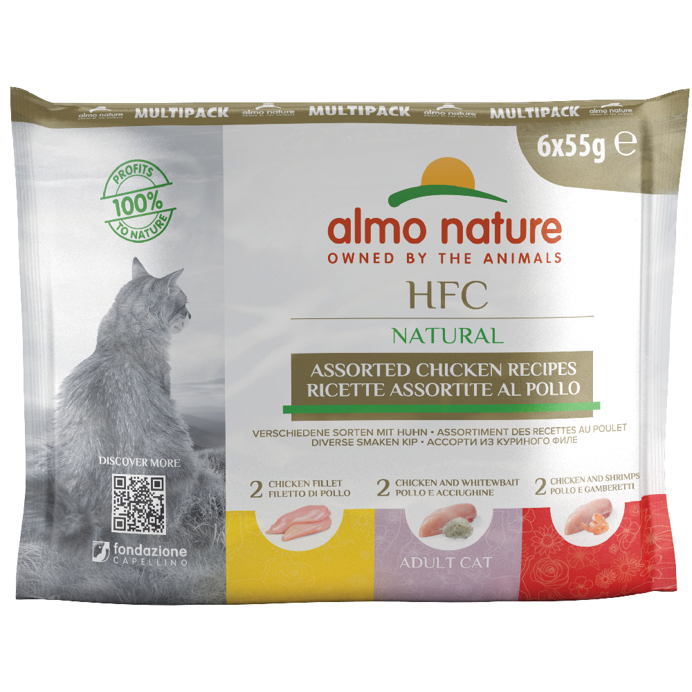 Sparpaket Almo Nature HFC Natural Pouch 24 x 55 g  - Mixpaket Huhn (3 Sorten) von Almo Nature HFC