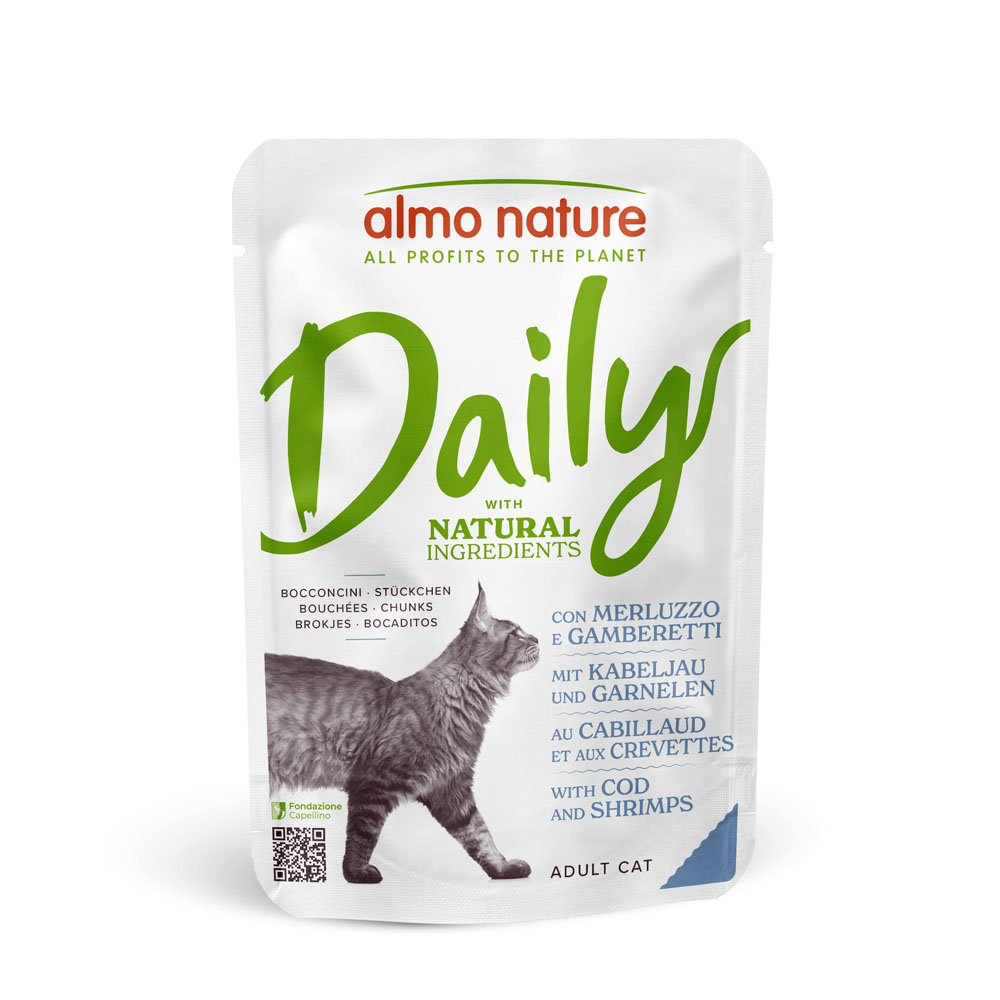 Almo Nature Daily Menu Pouch 6 x 70 g - Kabeljau und Garnelen von Almo Nature Daily